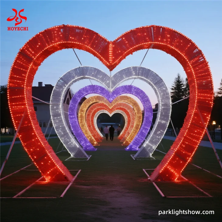 HOYECHI 3m Custom Heart Arch Light | Commercial-Grade Weatherproof LED Decor For Parks & Events factory