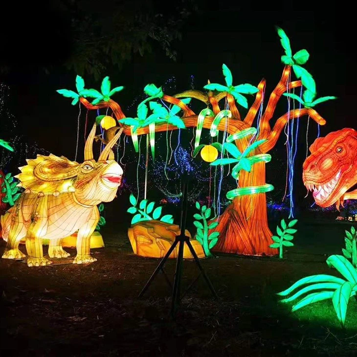 LED Lighted Jurassic Theme Park Garden Decor Animal Dinosaur Festival Lantern