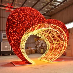 Vòm đèn Giáng sinh thanh lịch với thiết kế trái tim tình yêu - hoàn hảo cho kỳ nghỉ & trang trí đám cưới